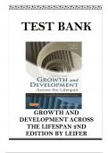 Test Bank For Growth and Development Across the Lifespan 2nd Edition All Chapters | Complete Guide A+ LATEST 2023