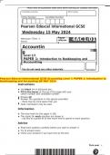 Pearson Edexcel International GCSE Accounting Level ½ PAPER 1: Introduction to Bookkeeping and Accounting QP MAY 2024