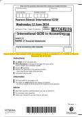 Pearson Edexcel International GCSE International GCSE in Accounting  Level ½ PAPER 2: Financial  Statements QP JUNE 2024 