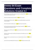 Ammo 64 Exam Questions and Complete Solutions Graded A+