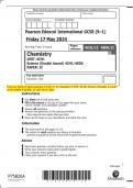 Pearson Edexcel International GCSE (9–1)  Chemistry  UNIT: 4CH1 Science (Double Award)  4CH1/4SD0 PAPER: 1C QP MAY 2024