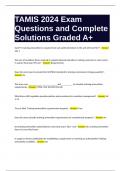 TAMIS 2024 Exam Questions and Complete Solutions Graded A+