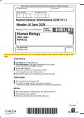 Pearson Edexcel International GCSE (9–1) Human Biology UNIT: 4HB1 PAPER: 02 QP JUNE  2024