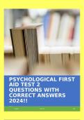 PSYCHOLOGICAL FIRST AID TEST 2 QUESTIONS WITH CORRECT ANSWERS 2024!!