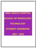 SCHOOL OF RADIOLOGIC  TECHNOLOGY  STUDENT HANDBOOK  2021 - 2022