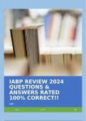 IABP REVIEW 2024 QUESTIONS & ANSWERS RATED 100% CORRECT!!