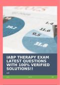 IABP THERAPY EXAM LATEST QUESTIONS WITH 100% VERIFIED SOLUTIONS!!