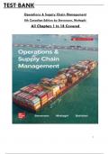 Test Bank for Operations & Supply Chain Management 8th Canadian Edition by Stevenson, Mottaghi, All Chapters 1 to 18 Covered, Verified Latest Edition, ISBN: 9781264855872