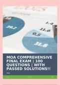 MOA COMPREHENSIVE FINAL EXAM | 100 QUESTIONS | WITH PASSED SOLUTIONS!!