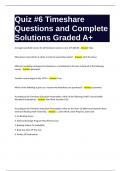 Quiz -6 Timeshare Questions and Complete Solutons Graded A+