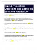 Quiz 4- Timeshare Questions and Complete Solutions Graded A+