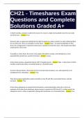 CH21 - Timeshares Exam Questions and Complete Solutons Graded A+