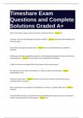 Timeshare Exam Questions and Complete Solutions Graded A+