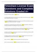 Timeshare License Exam Questions and Complete Solutions Graded A+