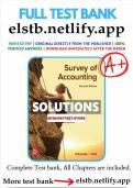 Solutions Manual For Survey of Accounting 7th Edition by Thomas Edmonds, Christopher Edmonds, Philip Olds | ultimate guide 100% VERIFIED  A+