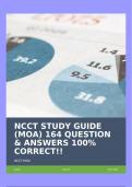 NCCT STUDY GUIDE (MOA) 164 QUESTION & ANSWERS 100% CORRECT!!