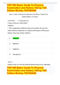 FNP 509 Bates’ Guide To Physical Examination and History Taking 13th Edition Bickley TESTBANK