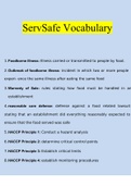 ServSafe vocabulary | Verified Vocabulary