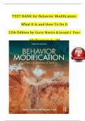 Test Bank for Behavior Modification What It Is and How to Do It 11th Edition Martin and Pear