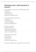 Pathology exam 1 2024 questions & answers