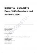 BUNDLE DEAL!! Biology Cumulative FINAL EXAMS AND REVIEW, Exam 1-7 Questions and Answers already passed with DIAGRAMS For Better Understanding GRADED A+ 2024!!