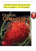 TEST BANK FOR ORGANIC CHEMISTRY 4th EDITION BY JANICE SMITH ALL CHAPTERS INCLUDED 2023/2024.