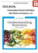 TEST BANK for Understanding Nutrition, 16th Edition by Ellie Whitney | Verified Chapters 1 - 20, Complete Newest Version