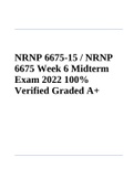 NRNP 6675-15 / NRNP 6675 Midterm Exam 2022 100% Verified Graded A+