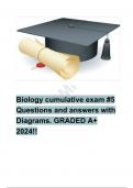 Biology cumulative exam #5 Questions and answers with Diagrams. GRADED A+ 2024!!