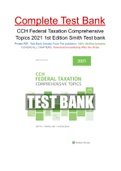 CCH Federal Taxation Comprehensive Topics 2021 1st Edition Smith Test bank