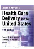 Jonas and Kovner's Health Care Delivery in the United States 11th Edition Knickman Test Bank