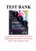 TEST BANK For Guyton and Hall Textbook of Medical Physiology 14th Edition by John E. Hall; All Chapters 1 - 86, Verified Newest Version