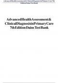 TEST BANK- Advanced Health Assessment & Clinical Diagnosis in Primary Care (7th Edition,2024) Joyce E. Dains