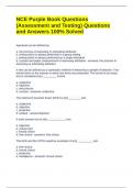 NCE Purple Book Questions (Assessment and Testing) Questions and Answers 100% Solved