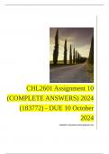 CHL2601 Assignment 10 (COMPLETE ANSWERS) 2024 (183772) - DUE 10 October 2024