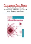 Roach’s Introductory Clinical Pharmacology 11th Edition by Susan M. Ford Test Bank PDF printed