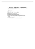 Business Statistics Cheat Sheet