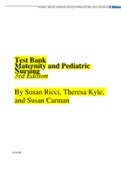 Test Bank Maternity and Pediatric Nursing 3rd Edition  By Susan Ricci, Theresa Kyle, and Susan Carman