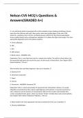 Nelson CVS MCQ's Questions & Answers(GRADED A+)