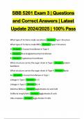 SBB 5261 Exam 3 | Questions and Correct Answers | Latest Update 2024/2025 | 100% Pass