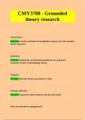 CMY3708 - Grounded Theory Research Question and Answer | Graded A.