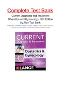 Current Diagnosis and Treatment Obstetrics and Gynecology 12th Edition by Alan Test Bank