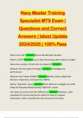 Navy Master Training Specialist MTS Exam | Questions and Correct Answers | latest Update 2024/2025 | 100% Pass