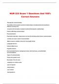 NUR 233 Exam 1 Questions And 100% Correct Answers