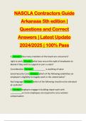 NASCLA Contractors Guide Arkansas 5th edition | Questions and Correct Answers | Latest Update 2024/2025 | 100% Pass