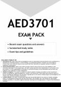 AED3701 EXAM PACK 2025 - DISTINCTION GUARANTEED