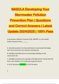 NASCLA Developing Your Stormwater Pollution Prevention Plan | Questions and Correct Answers | Latest Update 2024/2025 | 100% Pass