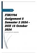 FIN3704 Assignment 5 Semester 2 2024 - DUE 15 October 2024