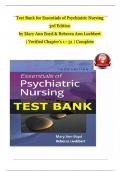 Essentials of Psychiatric Nursing, 3rd Edition TEST BANK by Boyd & Luebbert, All Chapters 1 to 31 Covered, ISBN: 9781975185121 (100% Verified Edition)