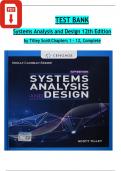 TEST BANK  Systems Analysis and Design 12th Edition  by Tilley Scott  Chapters 1 - 12, Complete  